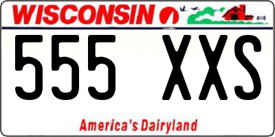 WI license plate 555XXS