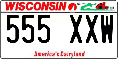 WI license plate 555XXW