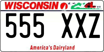 WI license plate 555XXZ