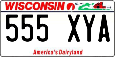 WI license plate 555XYA