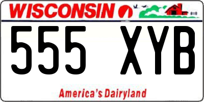 WI license plate 555XYB