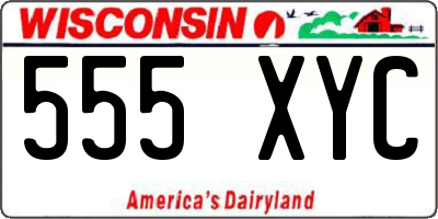 WI license plate 555XYC