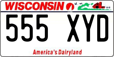 WI license plate 555XYD
