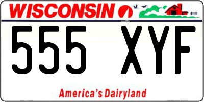 WI license plate 555XYF