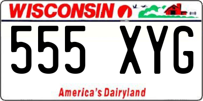 WI license plate 555XYG