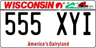 WI license plate 555XYI