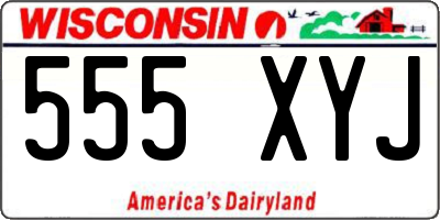 WI license plate 555XYJ