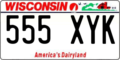 WI license plate 555XYK
