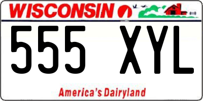 WI license plate 555XYL