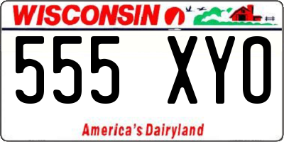 WI license plate 555XYO