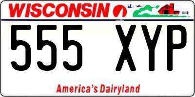 WI license plate 555XYP