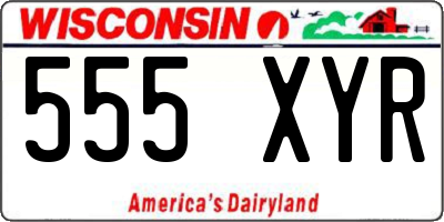 WI license plate 555XYR