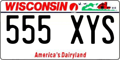 WI license plate 555XYS
