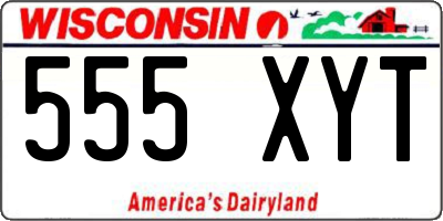 WI license plate 555XYT