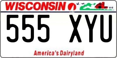 WI license plate 555XYU