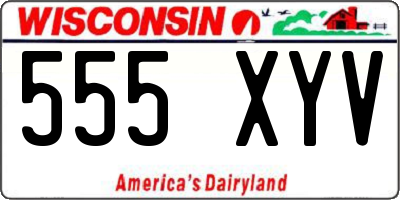 WI license plate 555XYV