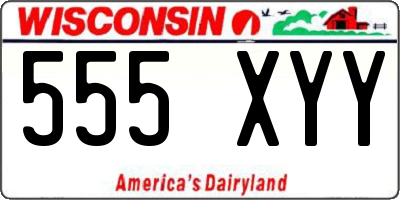 WI license plate 555XYY