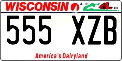 WI license plate 555XZB