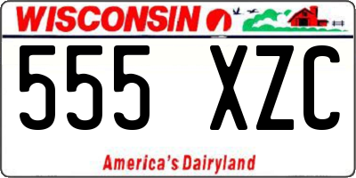 WI license plate 555XZC