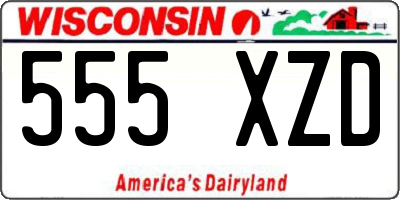 WI license plate 555XZD