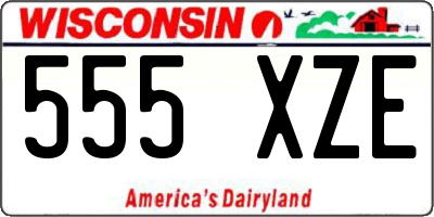 WI license plate 555XZE