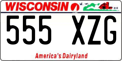 WI license plate 555XZG
