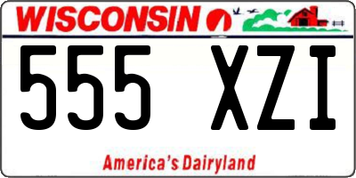 WI license plate 555XZI