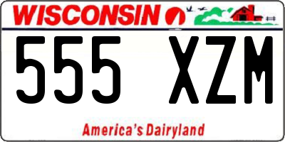WI license plate 555XZM