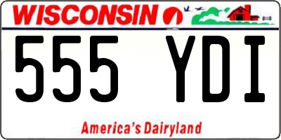 WI license plate 555YDI