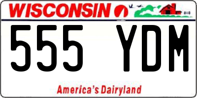 WI license plate 555YDM