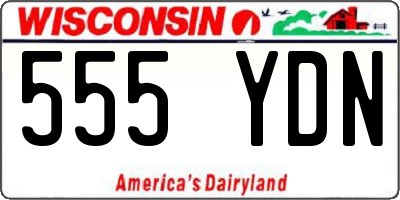 WI license plate 555YDN
