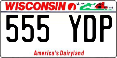 WI license plate 555YDP