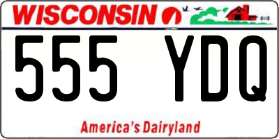 WI license plate 555YDQ