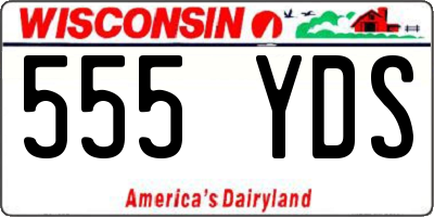 WI license plate 555YDS