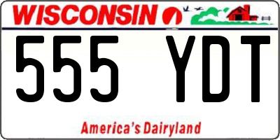 WI license plate 555YDT