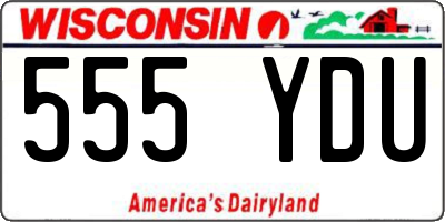 WI license plate 555YDU