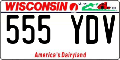 WI license plate 555YDV
