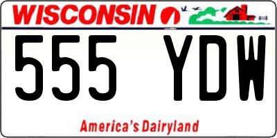 WI license plate 555YDW