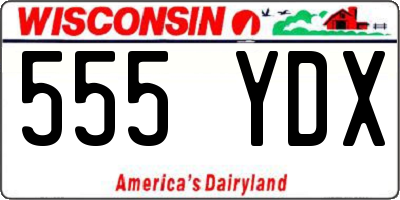 WI license plate 555YDX