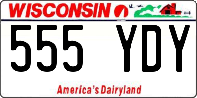 WI license plate 555YDY