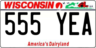 WI license plate 555YEA
