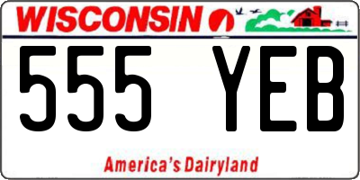 WI license plate 555YEB