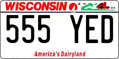 WI license plate 555YED