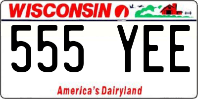 WI license plate 555YEE