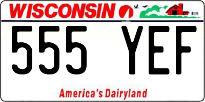 WI license plate 555YEF