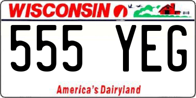 WI license plate 555YEG