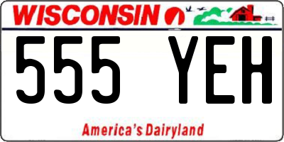 WI license plate 555YEH