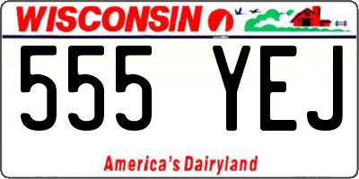 WI license plate 555YEJ