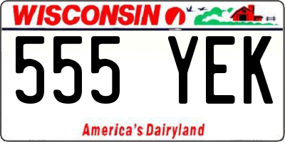 WI license plate 555YEK