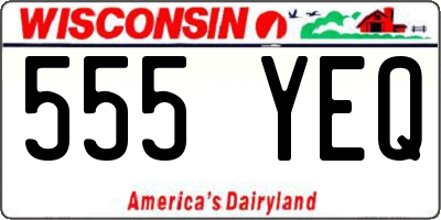 WI license plate 555YEQ